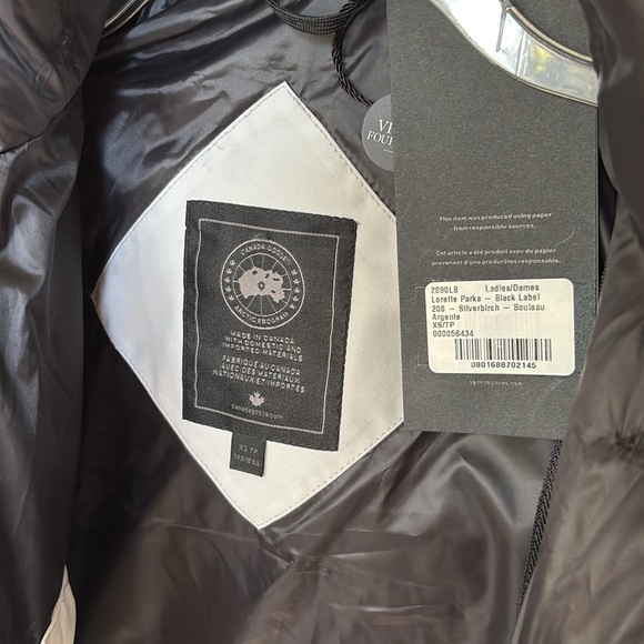 Canada Goose Women’s NWT Lorette Black Label Parka Jacket w Fur XS Silverbirch - Picture 6 of 12